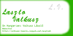 laszlo valkusz business card